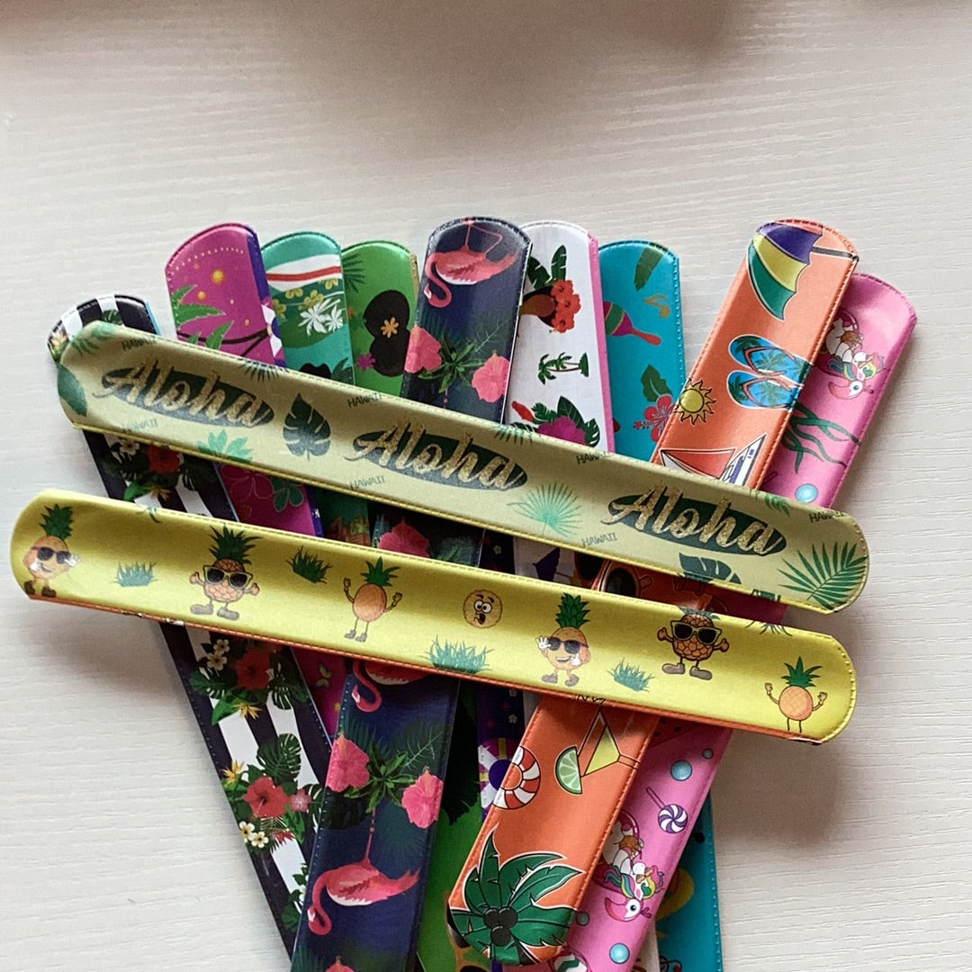 Hawaiian Themed Slap Bracelets