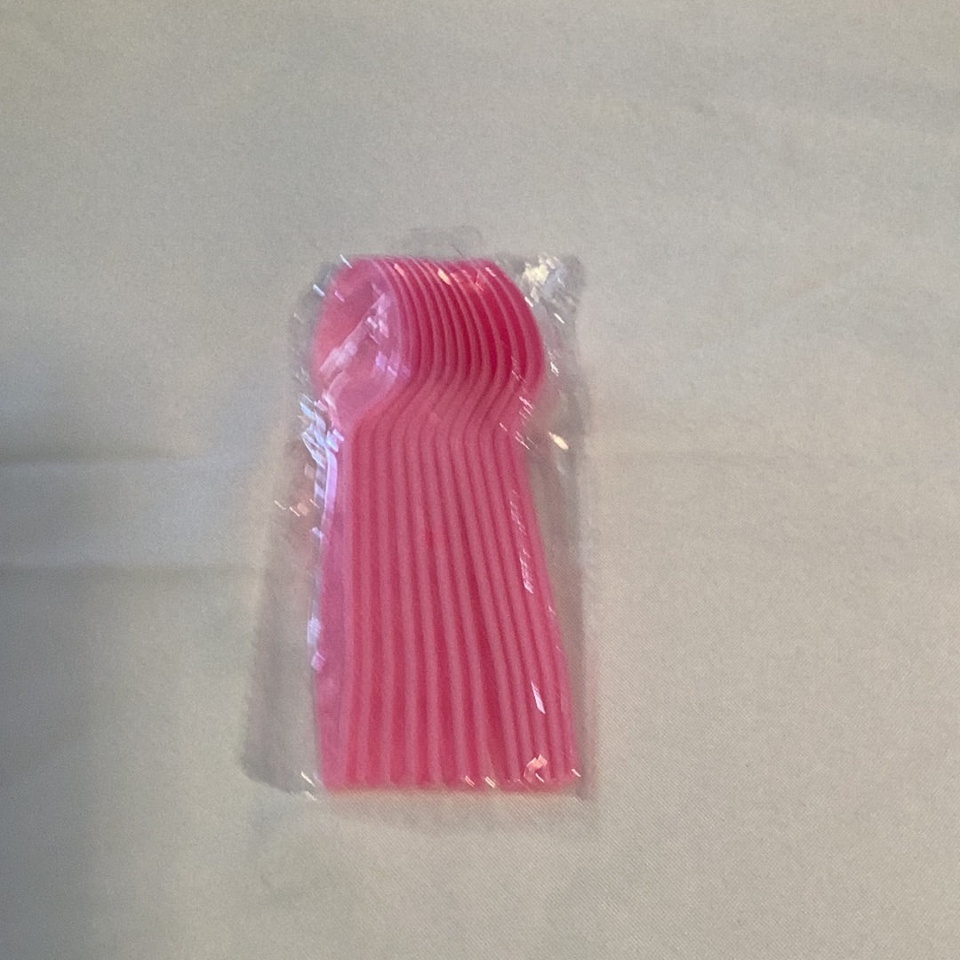 Pink Plastic Cutlery