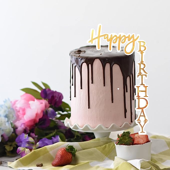 Happy Birthday Angled Cake Topper