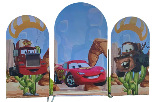 Cars Backdrop Arch Fabric Covers-Rental