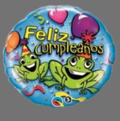 'Feliz Cumpleaños' with Frogs Balloon