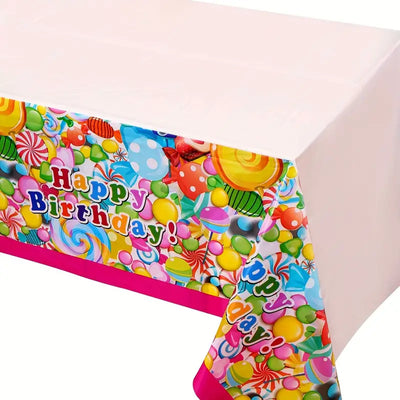 Candy Happy Birthday Table Cover