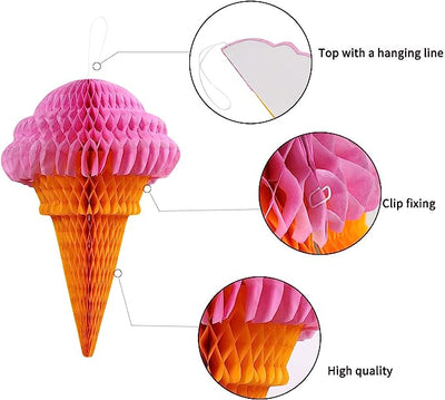 Honeycomb Ice Cream Cone Decorations