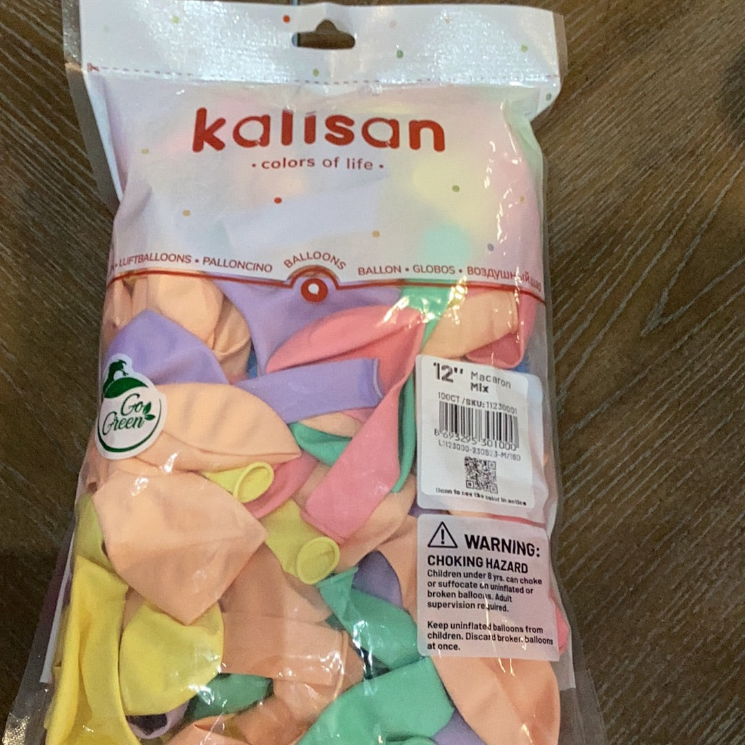 Kalisan Macaron Assorted Latex Balloons