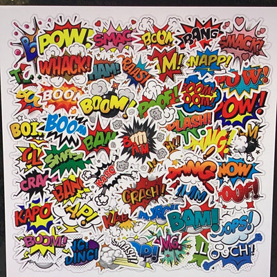 50pc Boom POW Stickers