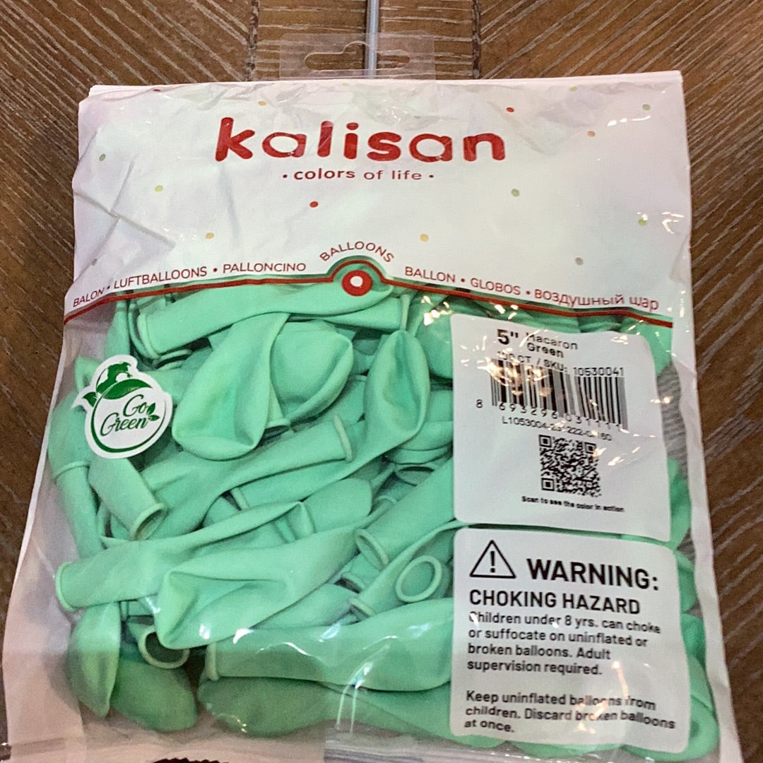 Kalisan Macaron Green Latex Balloons