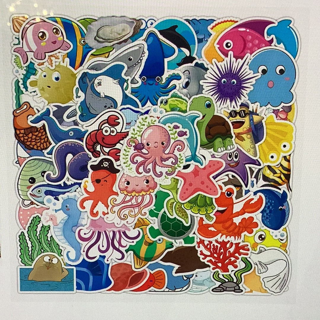 50pc Small Marine Stickers