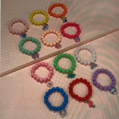 12 pc Flower/Rainbow Bracelets