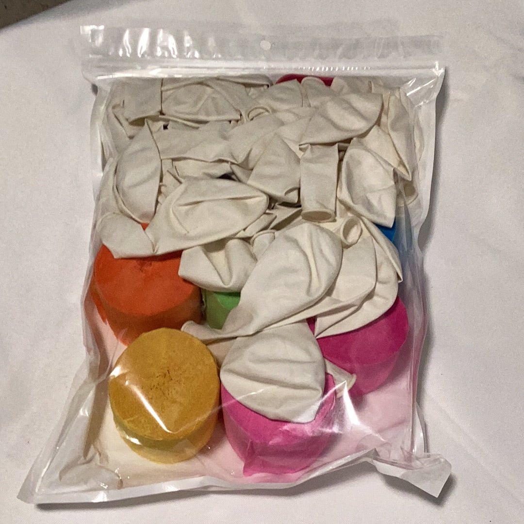 Tissue Rainbow with Balloon Clouds