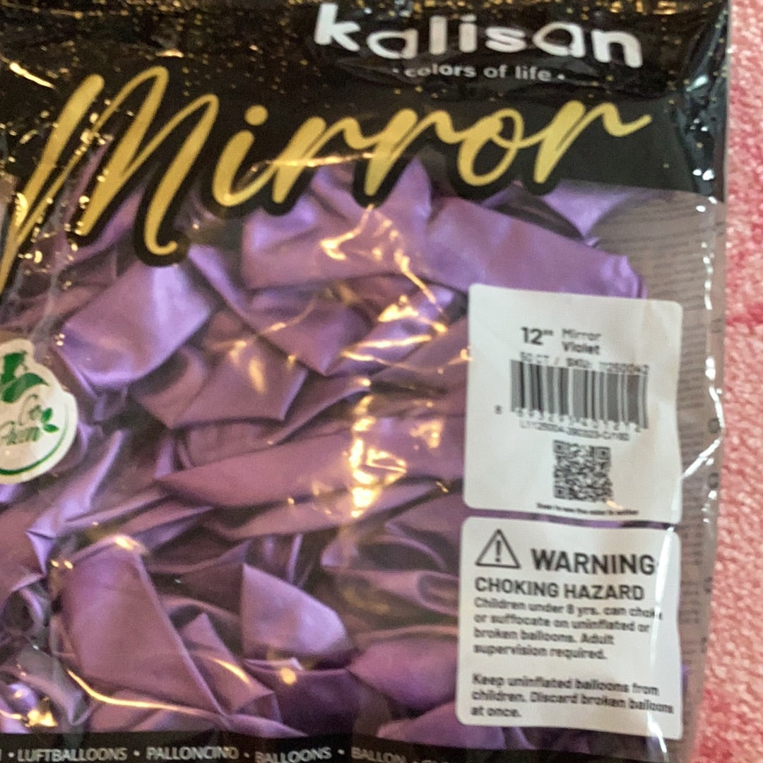 Kalisan Mirror Violet  Latex Balloons