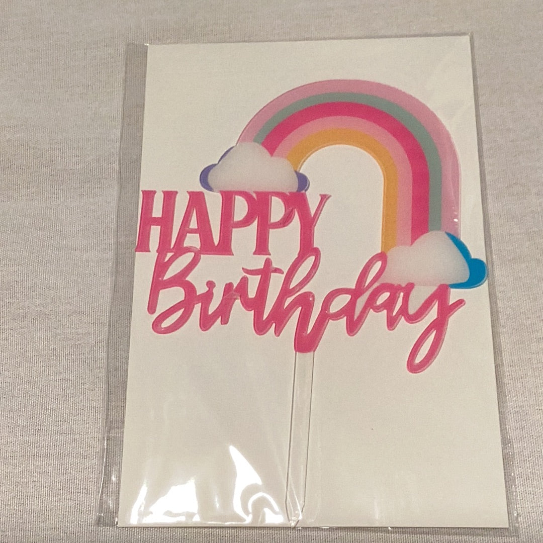 Happy Birthday Rainbow Cake Topper