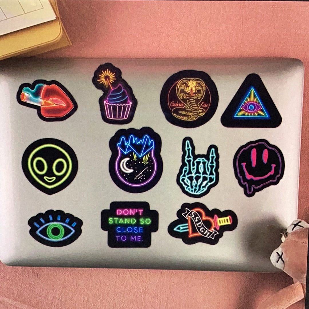 50 Neon Stickers