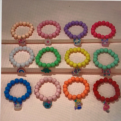 12 pc Flower/Rainbow Bracelets