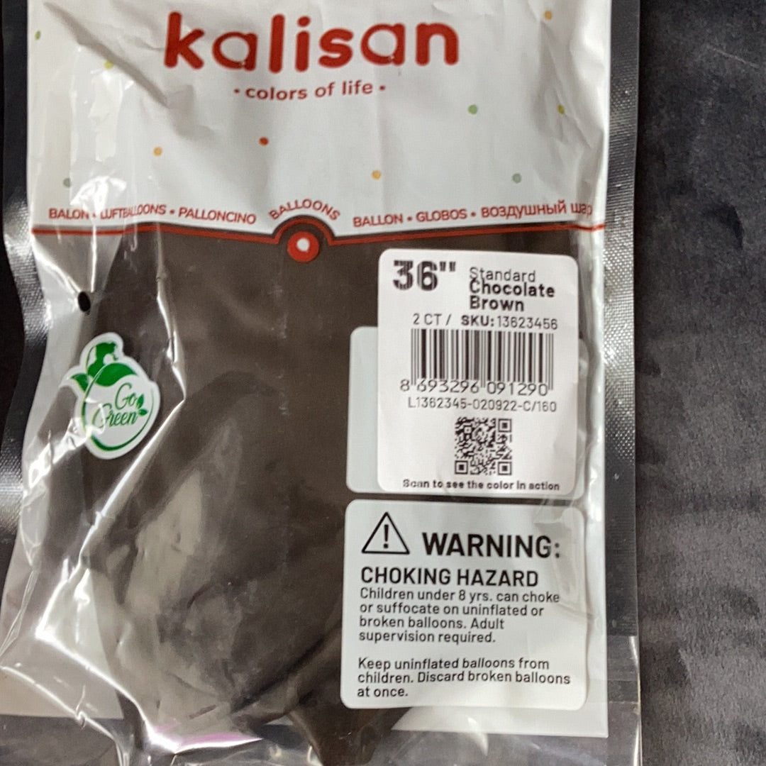 Kalisan Standard Chocolate Brown Latex Balloons