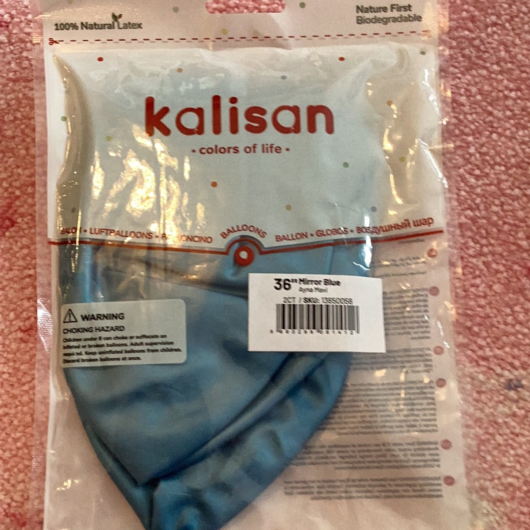 Kalisan Mirror Blue Latex Balloons