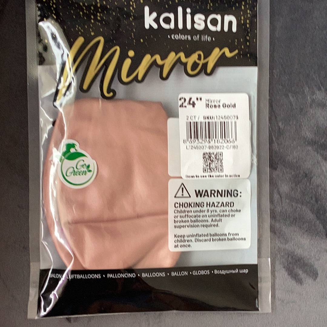 Kalisan Mirror Rose Gold Latex Balloons