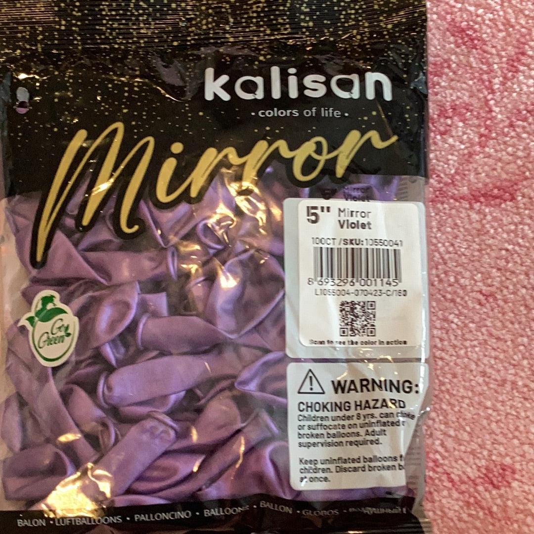 Kalisan Mirror Violet  Latex Balloons