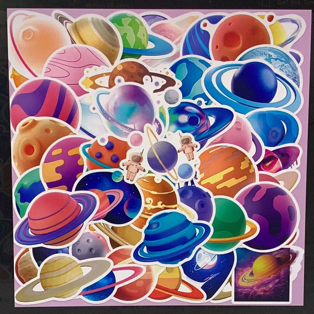 50pc Solar System Stickers