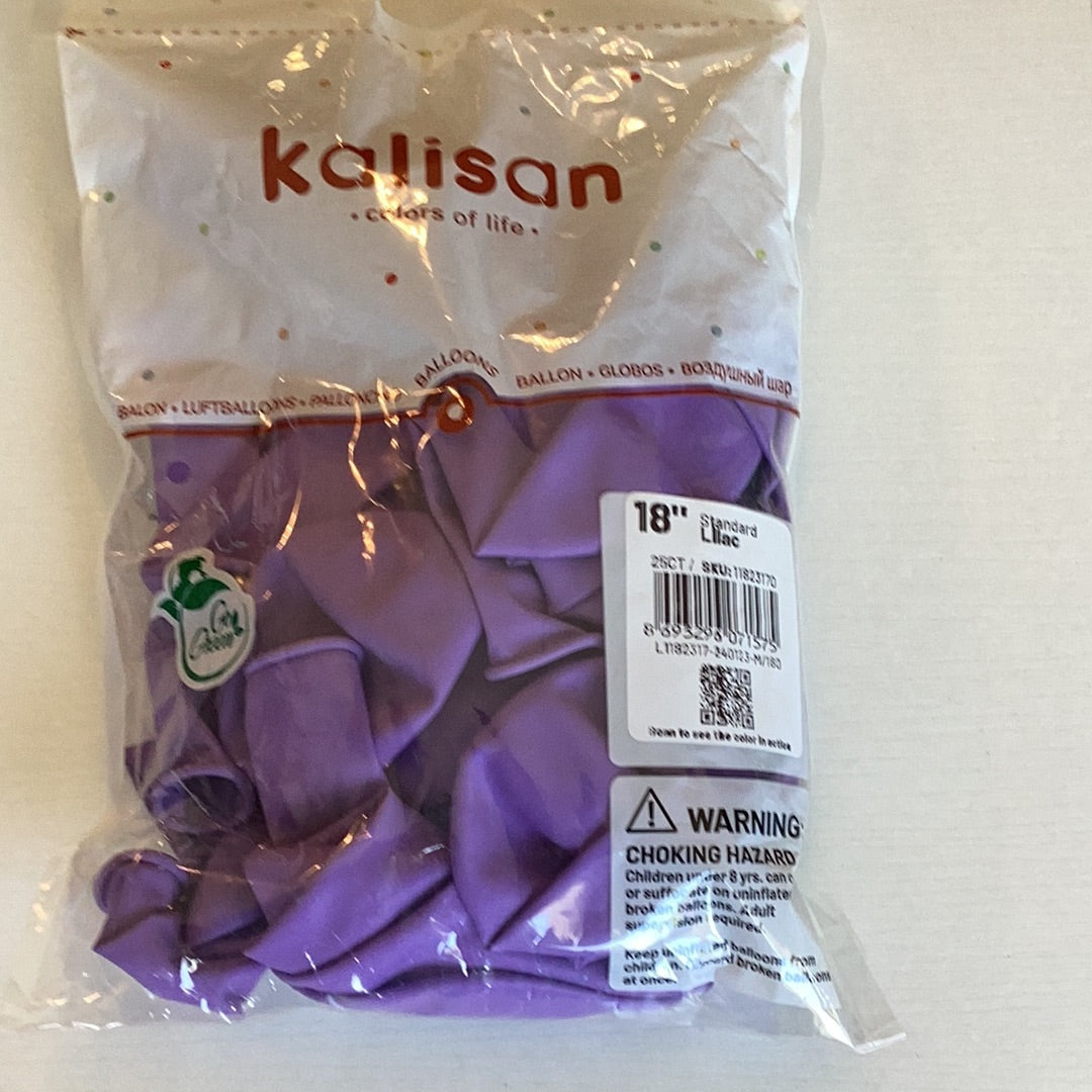 Kalisan Standard Lilac Latex Balloons