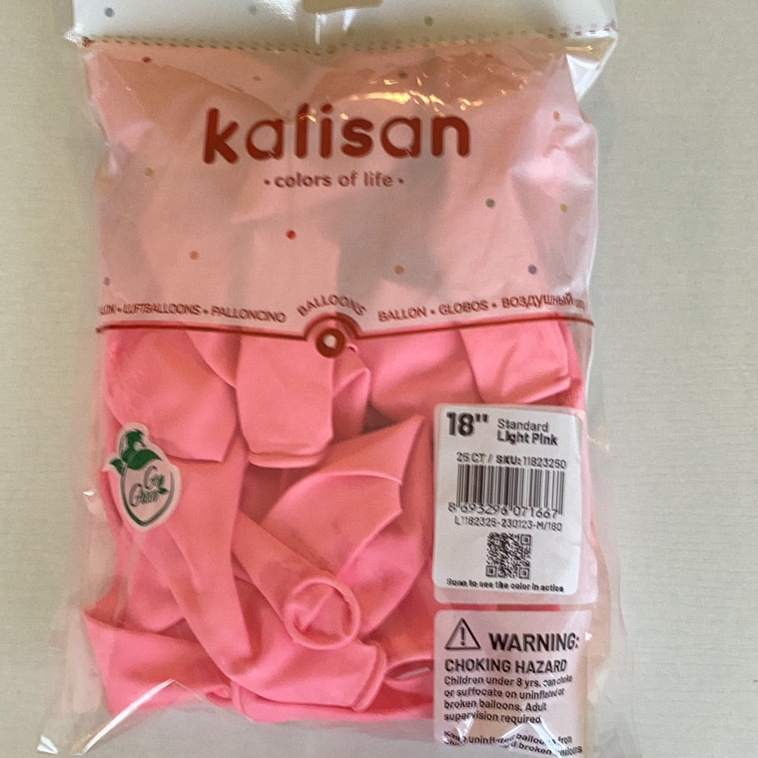 Kalisan Standard Light Pink Latex Balloons