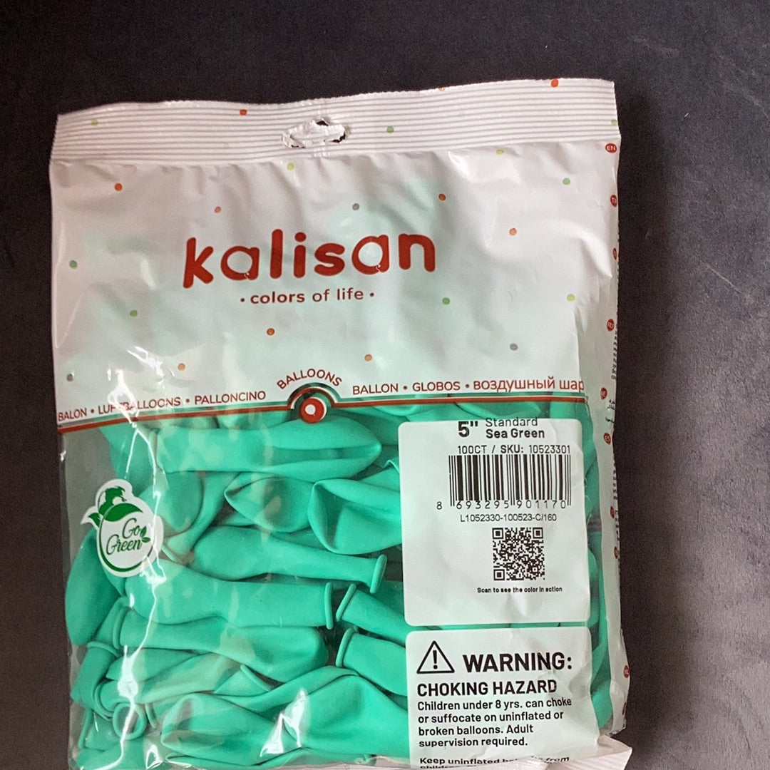 Kalisan Standard Sea Green Latex Balloons