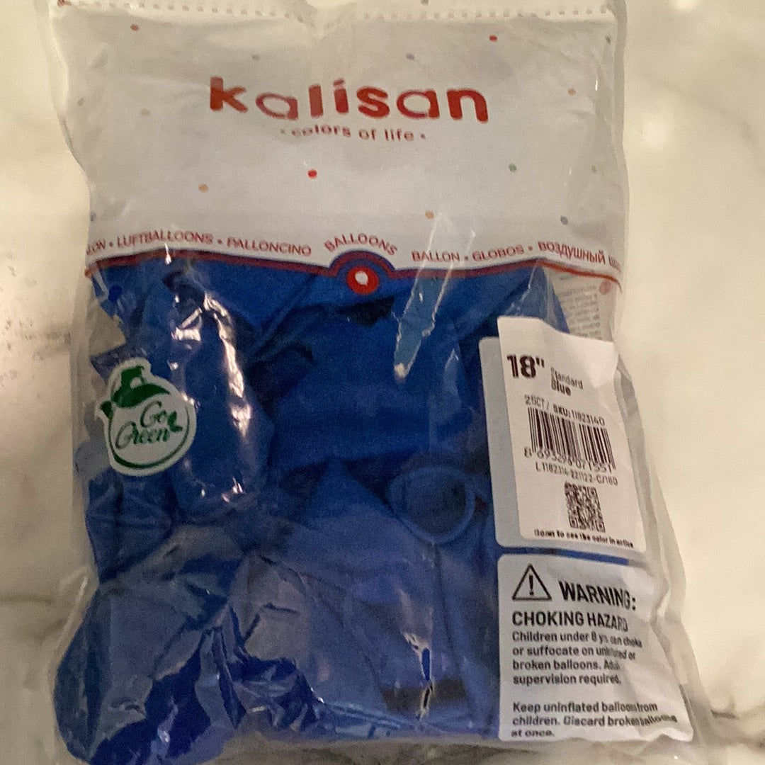 Kalisan Standard Blue Latex Balloons