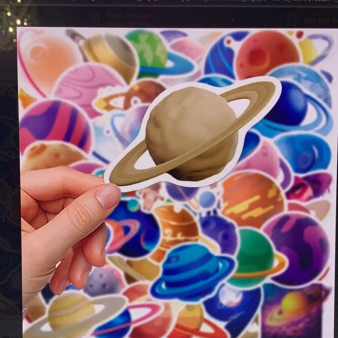 50pc Solar System Stickers