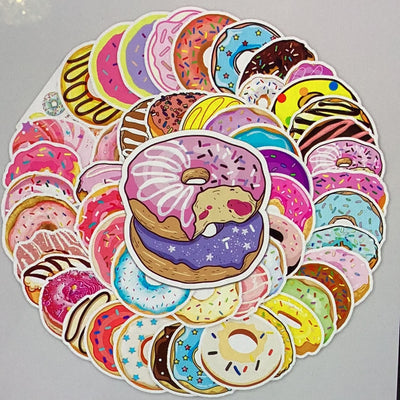 50pc Donut Stickers