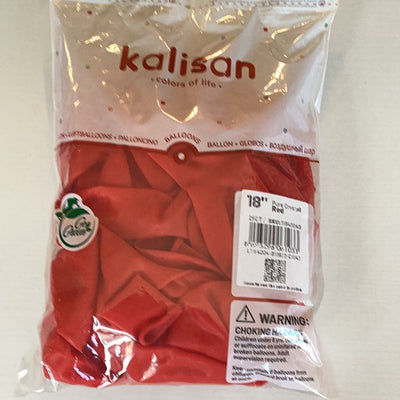 Kalisan Pure Crystal Red Latex Balloons