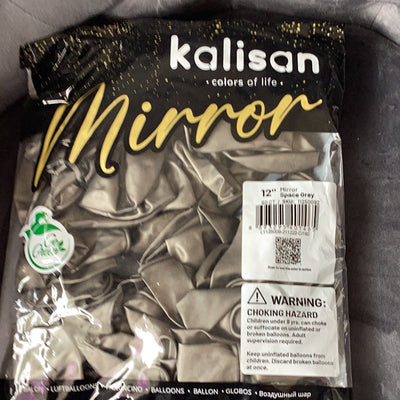 Kalisan Mirror Space Grey Latex Balloons