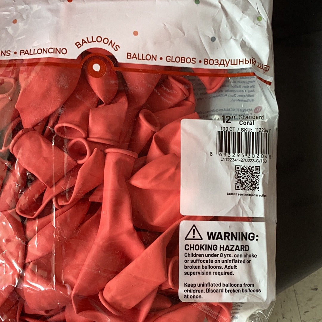 Kalisan Standard Coral Latex Balloons