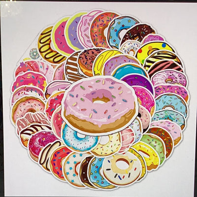 50pc Donut Stickers