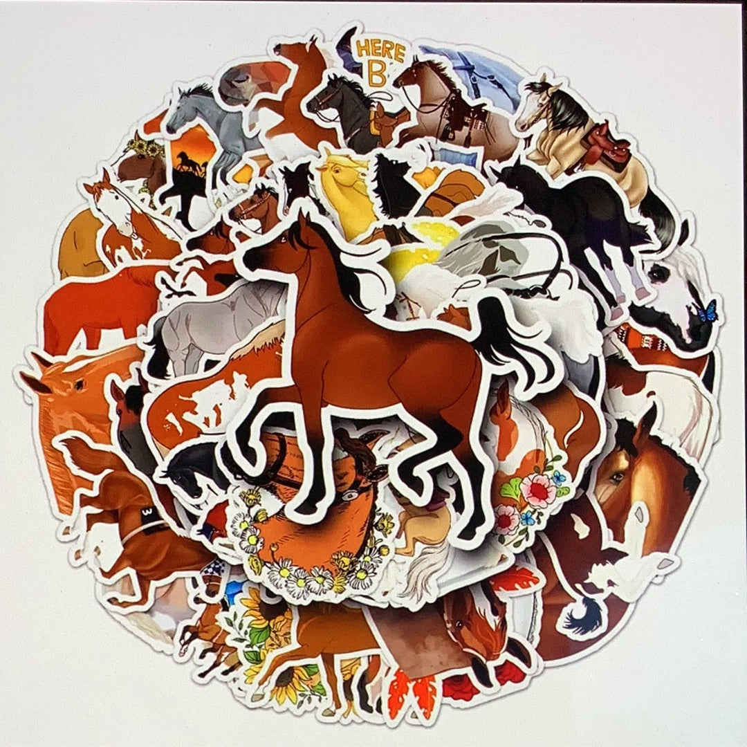 50pc Horse Stickers