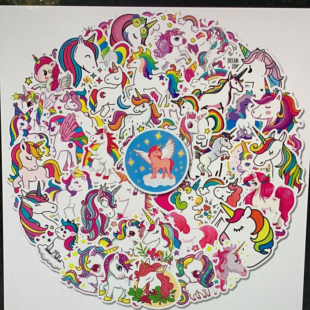 50pc unicorn stickers