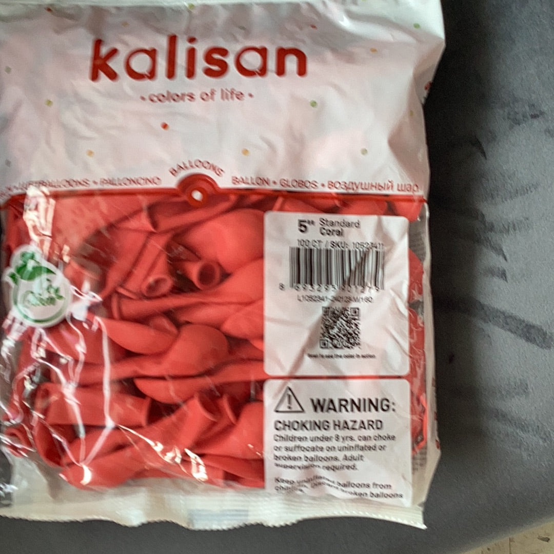 Kalisan Standard Coral Latex Balloons