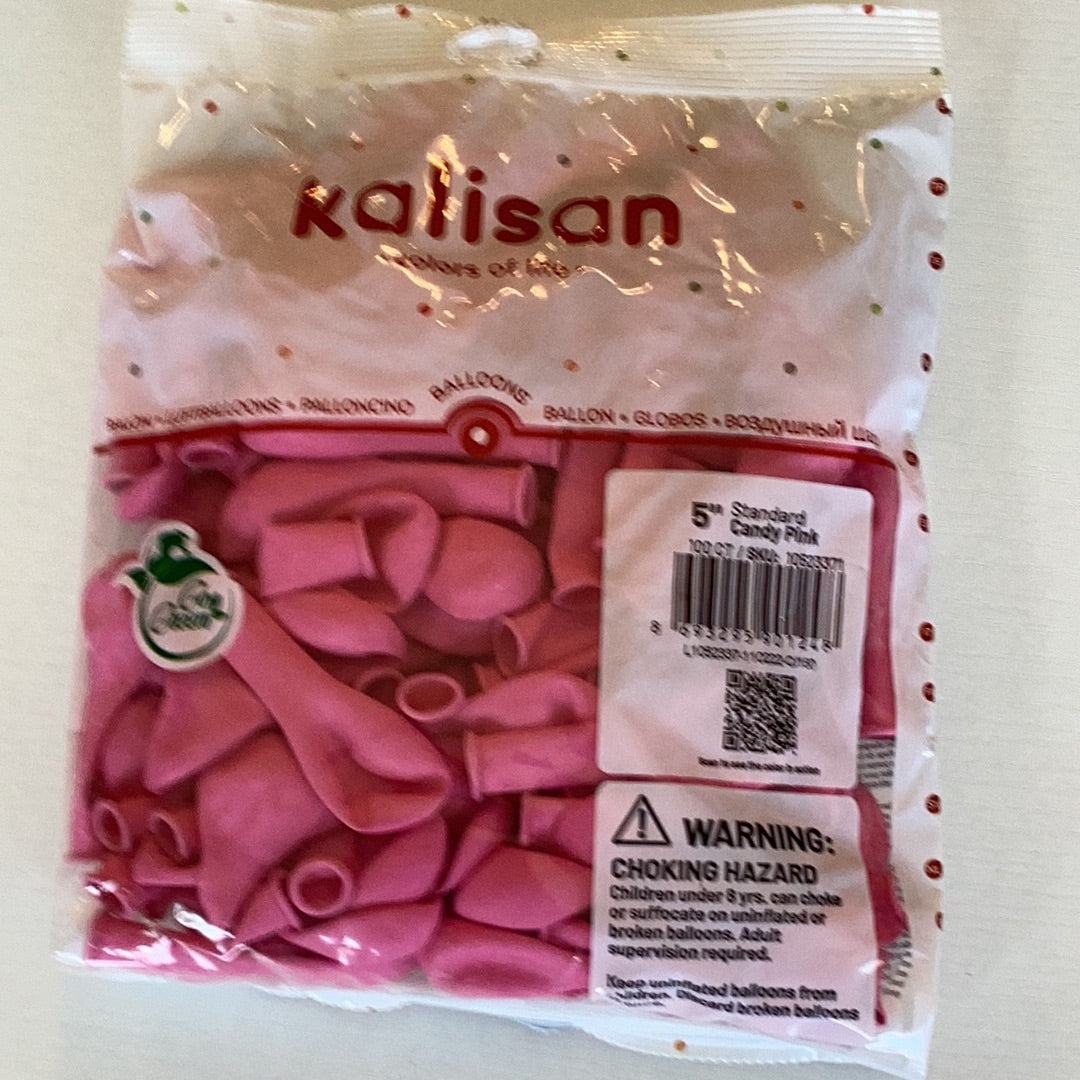 Kalisan Standard Candy Pink Latex Balloons