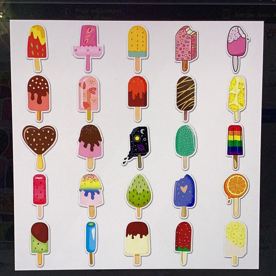 50pc Popsicle Stickers