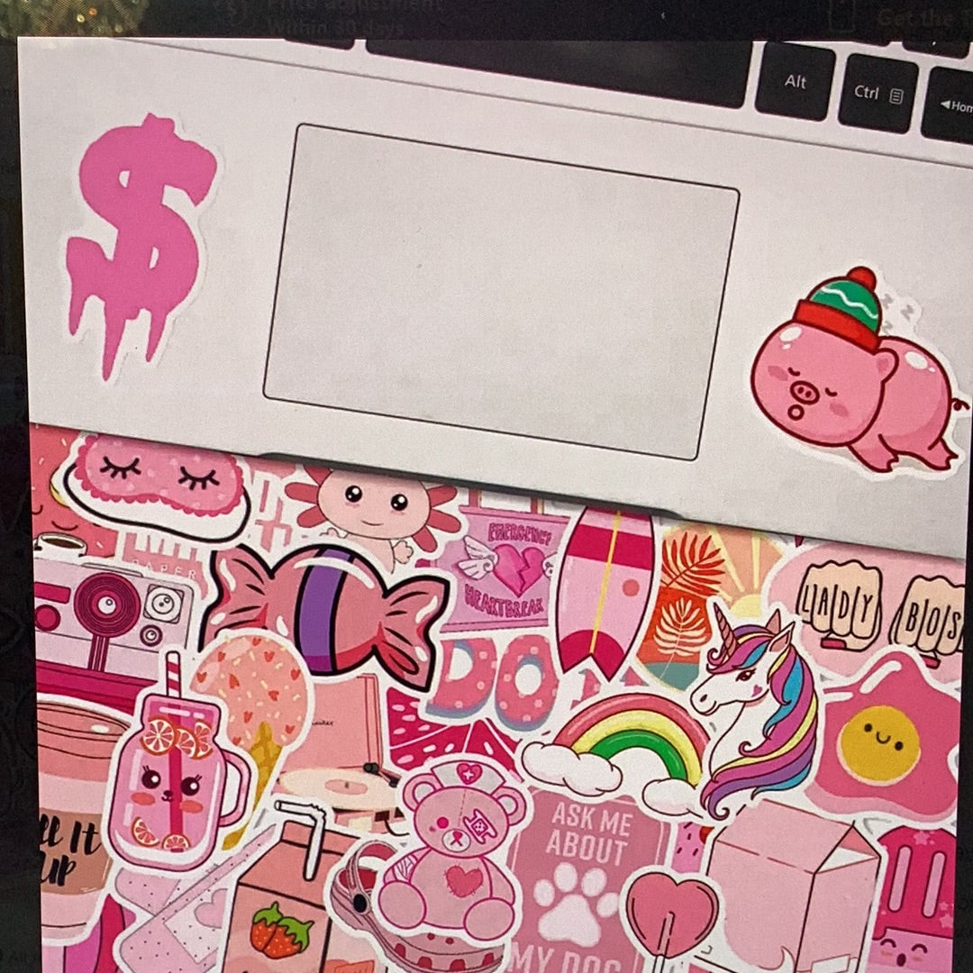 50pc Cute Pink Stickers