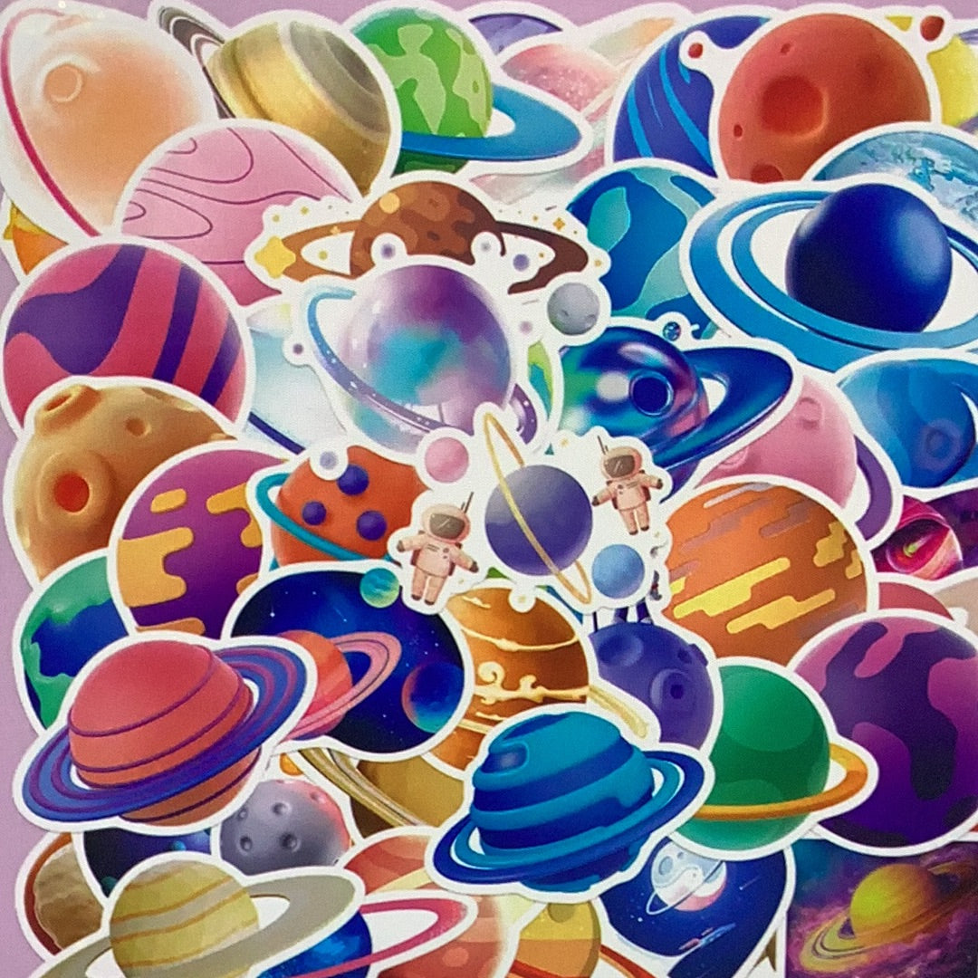 50pc Solar System Stickers