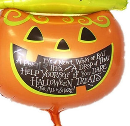 Jack-O-Lantern with Witches Hat Balloon