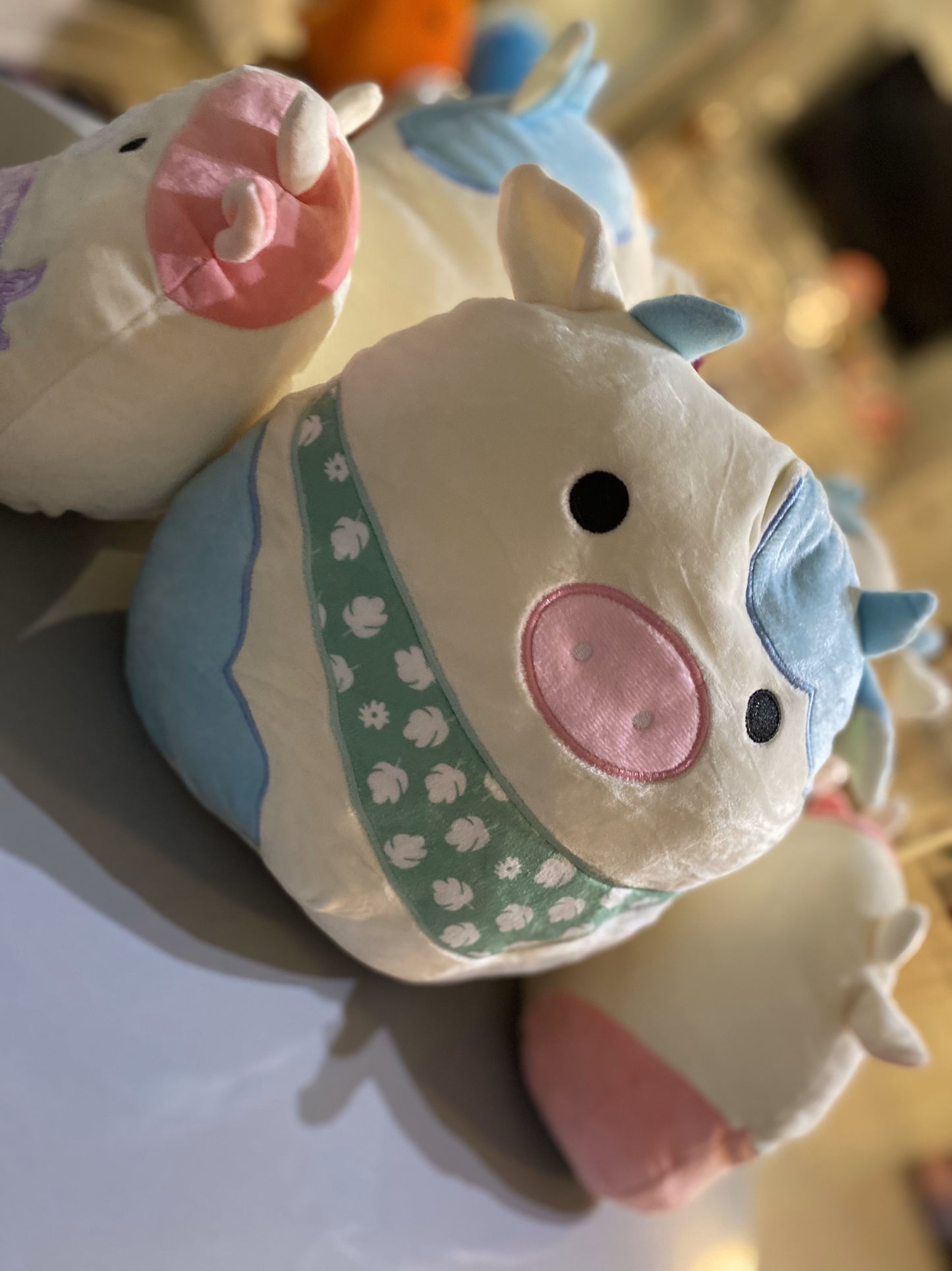 Cream colored Cow Stuffies with Bandanas