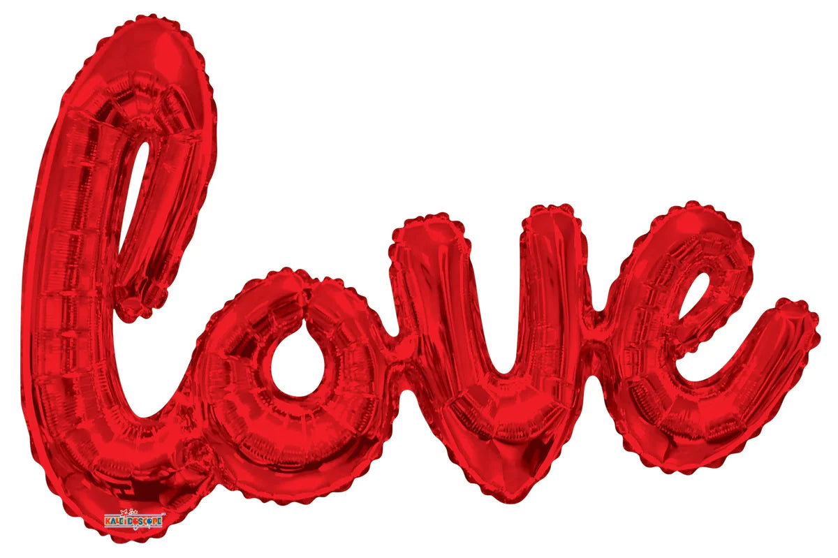 Foil script love balloons