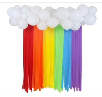 Tissue Rainbow with Balloon Clouds