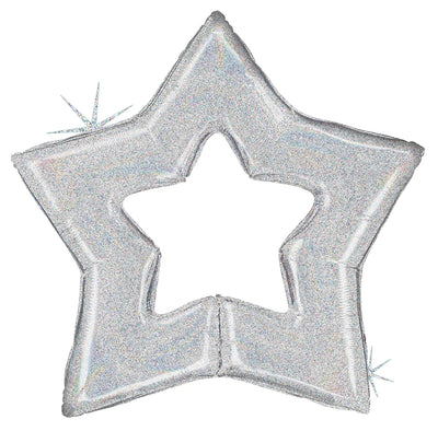 Silver Holographic Stars