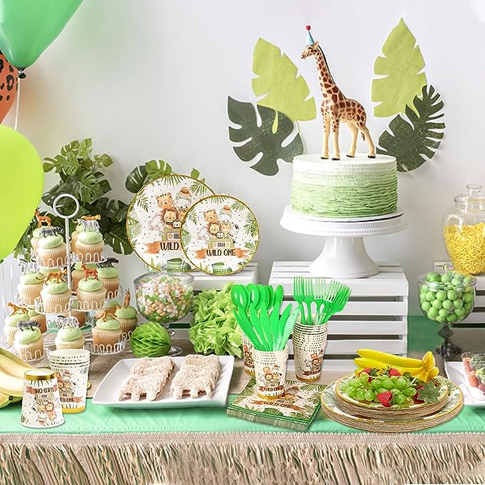 Wild One Jungle Animals Party Pack