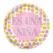 Es Una Niña Pink with Circles Balloon